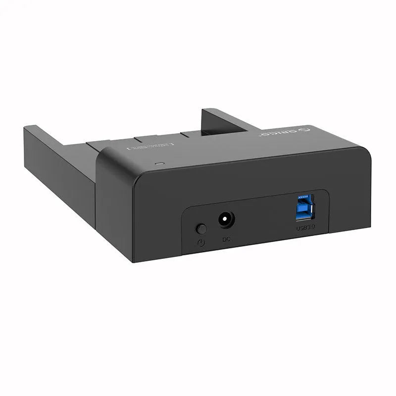 Black plastic hard disk enclosure for 2.5 and 3.5 inch SATA drives with data cable