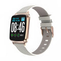 M8 smart fitness bracelet with touch screen shown in black, brown, gold, and silver colour options on a wrist.