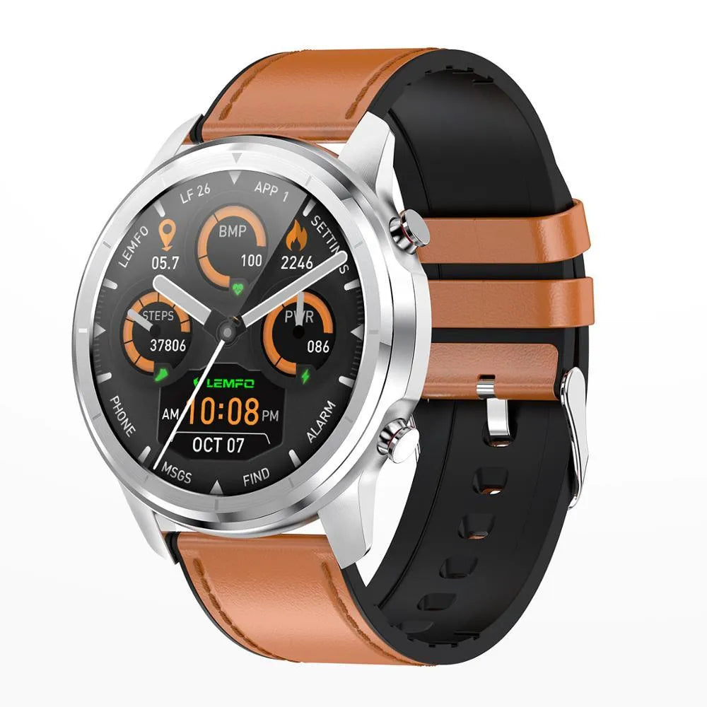 LEMFO LF26 smart bracelet with 1.3-inch screen shown in Silver colour on a wrist.