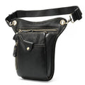 Men's brown crazy horse leather retro satchel bag with antique metal hardware