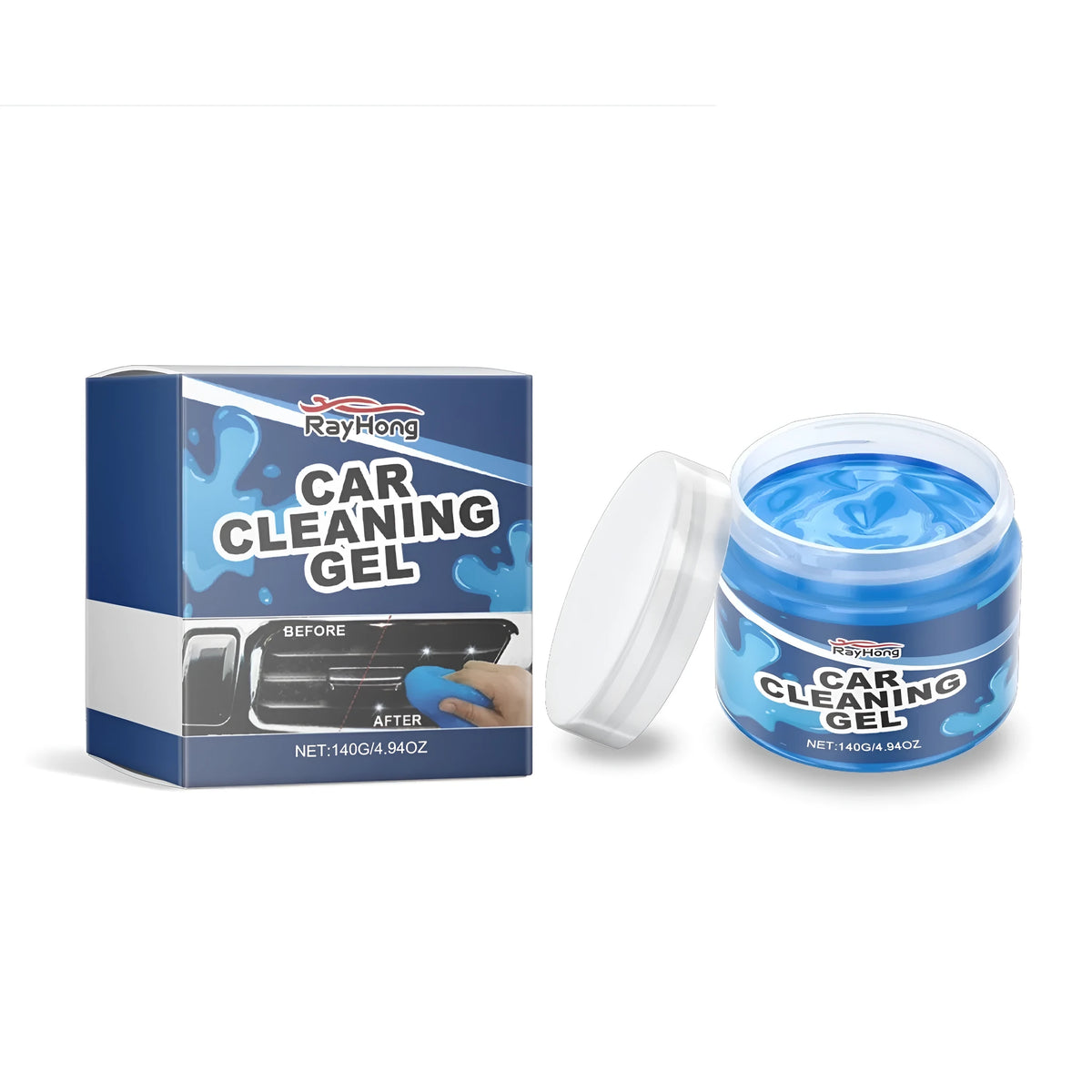 Car cleaning gel 140g reusable dust remover putty, 6.4x7cm, for car vents and keyboards