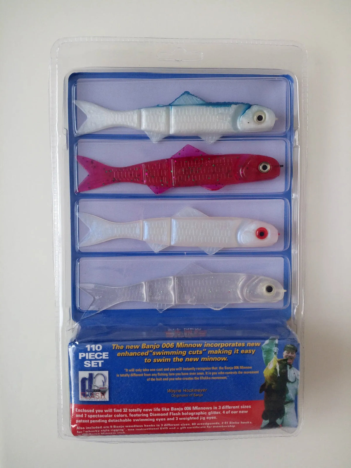 Blue PVC fishing bait set compact waterproof storage box for anglers