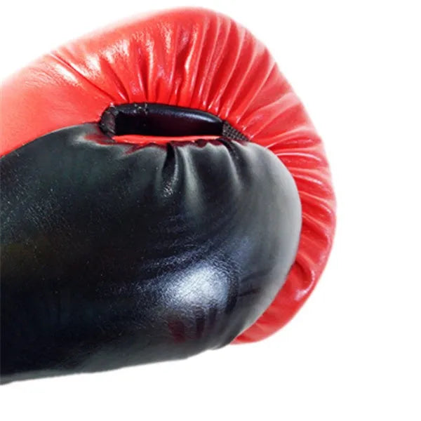 PU boxing gloves in red, blue, white, pink, and orange for training and sparring