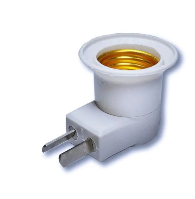 White bakelite E27 wall light socket with a built-in toggle switch on the front.