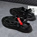 Coconut slippers with closed toe design and breathable holes in EVA foam construction