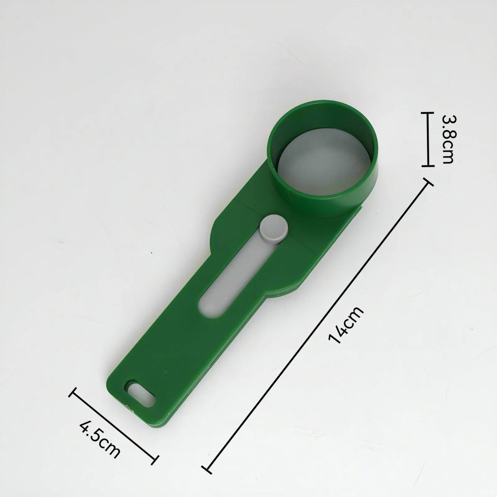 Plastic kitchen built-in funnel tool sliding spoon in narrow green colour minimalist design