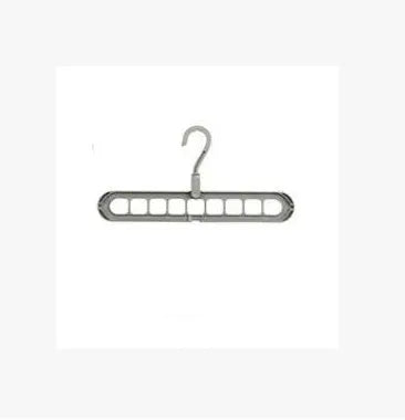 Plastic coat hanger with rotating hook in pink colour, showing length and height dimensions
