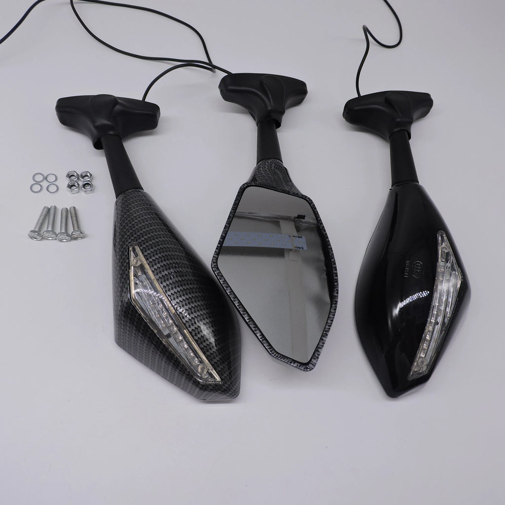 Motorcycle rearview mirror with convex lens aluminium reflector black snakeskin finish