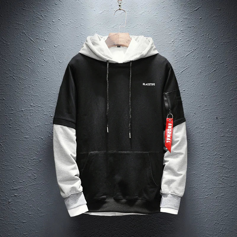 Cotton sweatshirt in black with crew neck and long sleeves, available in sizes M to 5XL