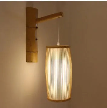 Natural bamboo plait wall light for hall and staircase decoration