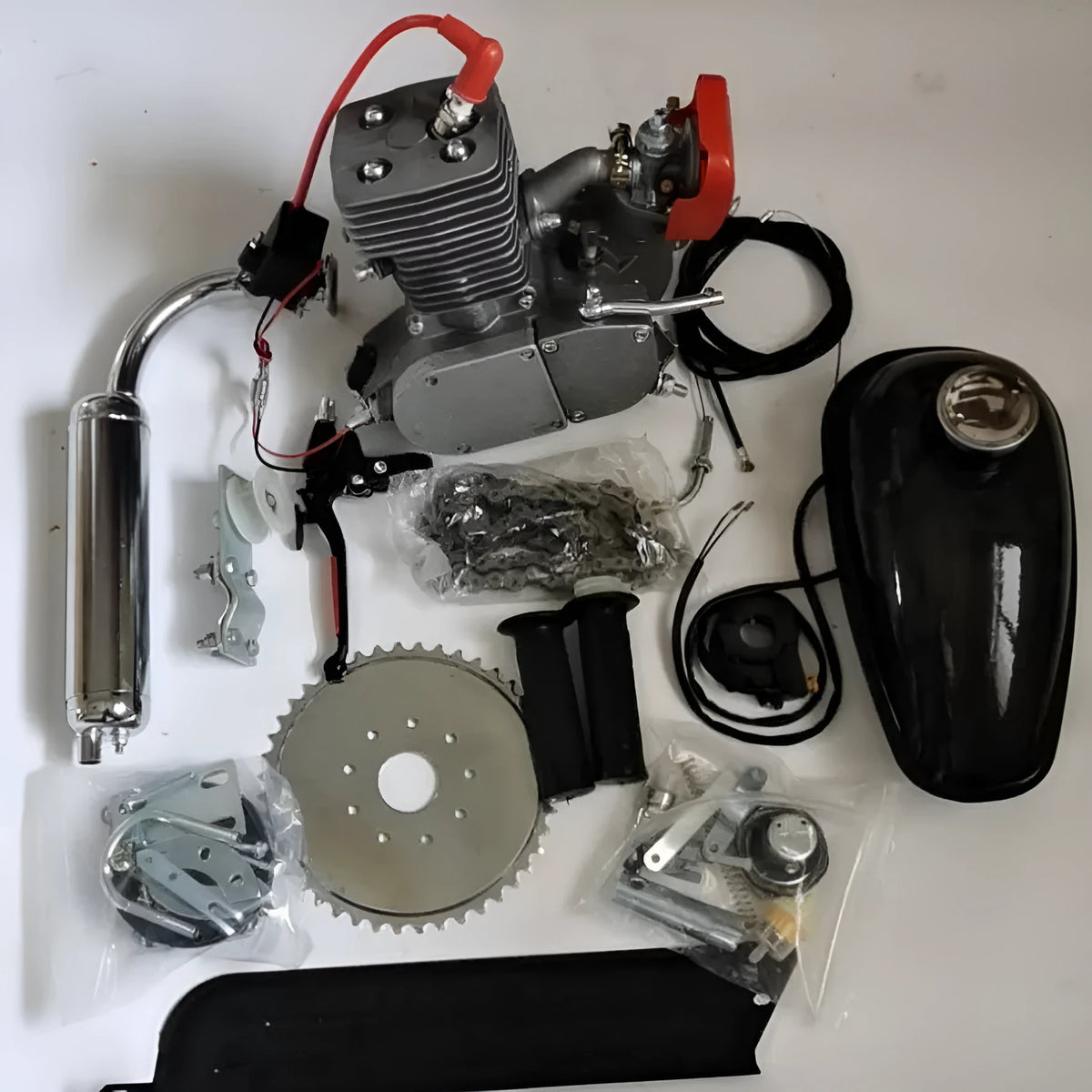 CC Bicycle Engine Kit 100cc all alloy 2-stroke motor for 26-28 inch bikes horizontal bar cylinder