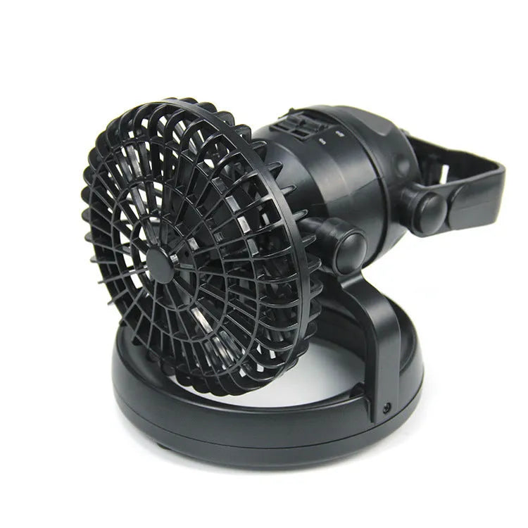 Black multifunctional 18LED camping fan light with dial switch, 167 x 184 mm ABS body