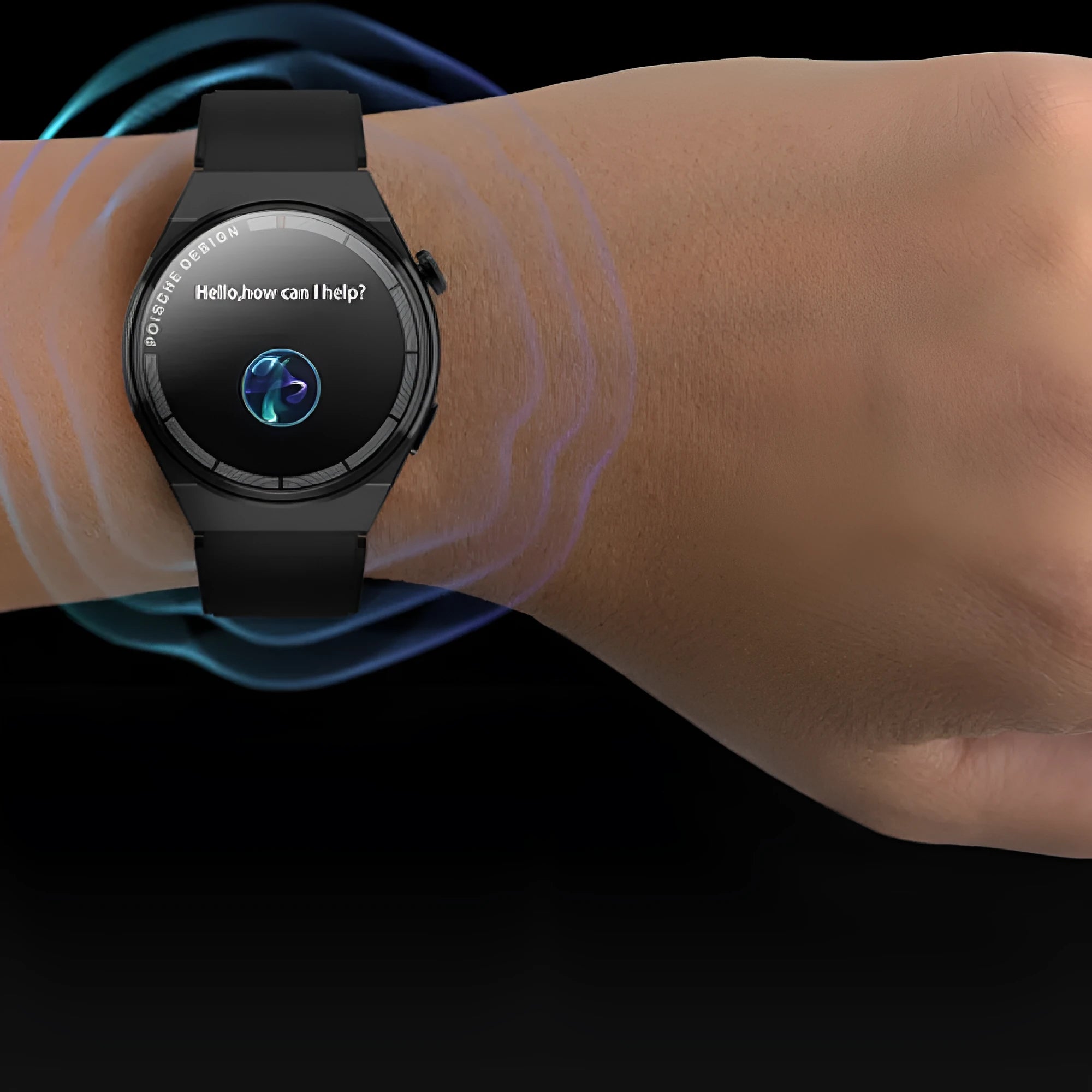 Smartwatch with Bluetooth call, NFC payment and blood sugar monitoring functions on wrist