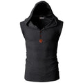 Eminem sleeveless hoodie for men in solid colour, summer pullover hooded top