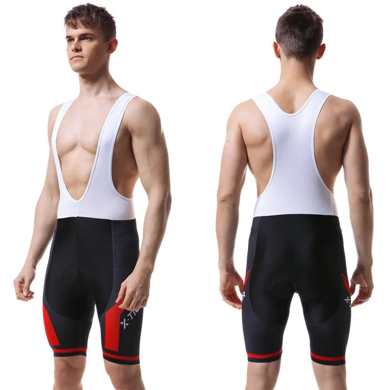 Cycling clothes outdoor sportswear in red chemical fibre blend fabric on model