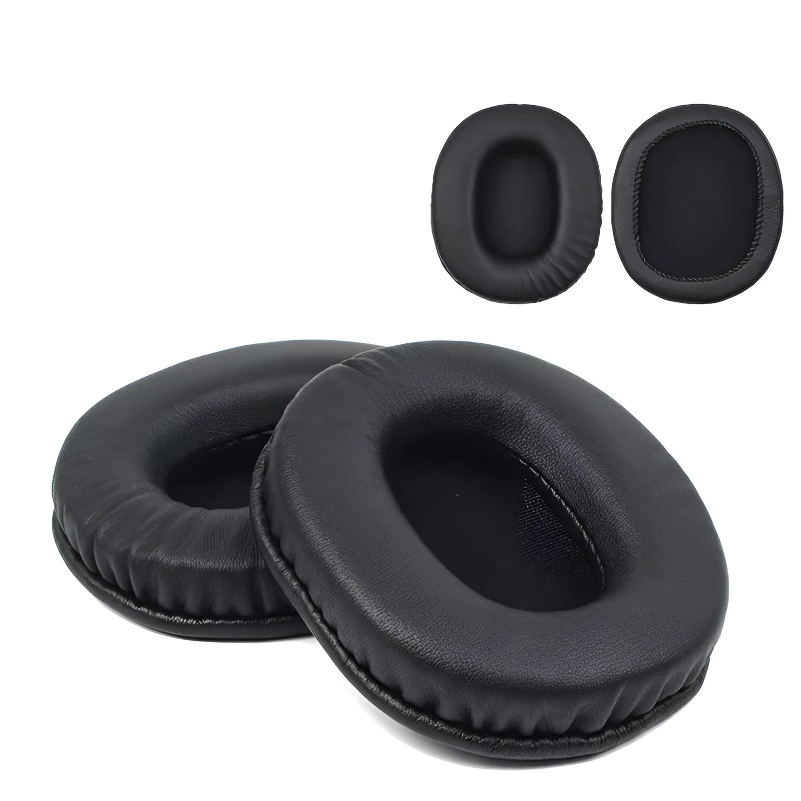 Pair of black PU leather replacement earpads for Sony MDR-1R headphones