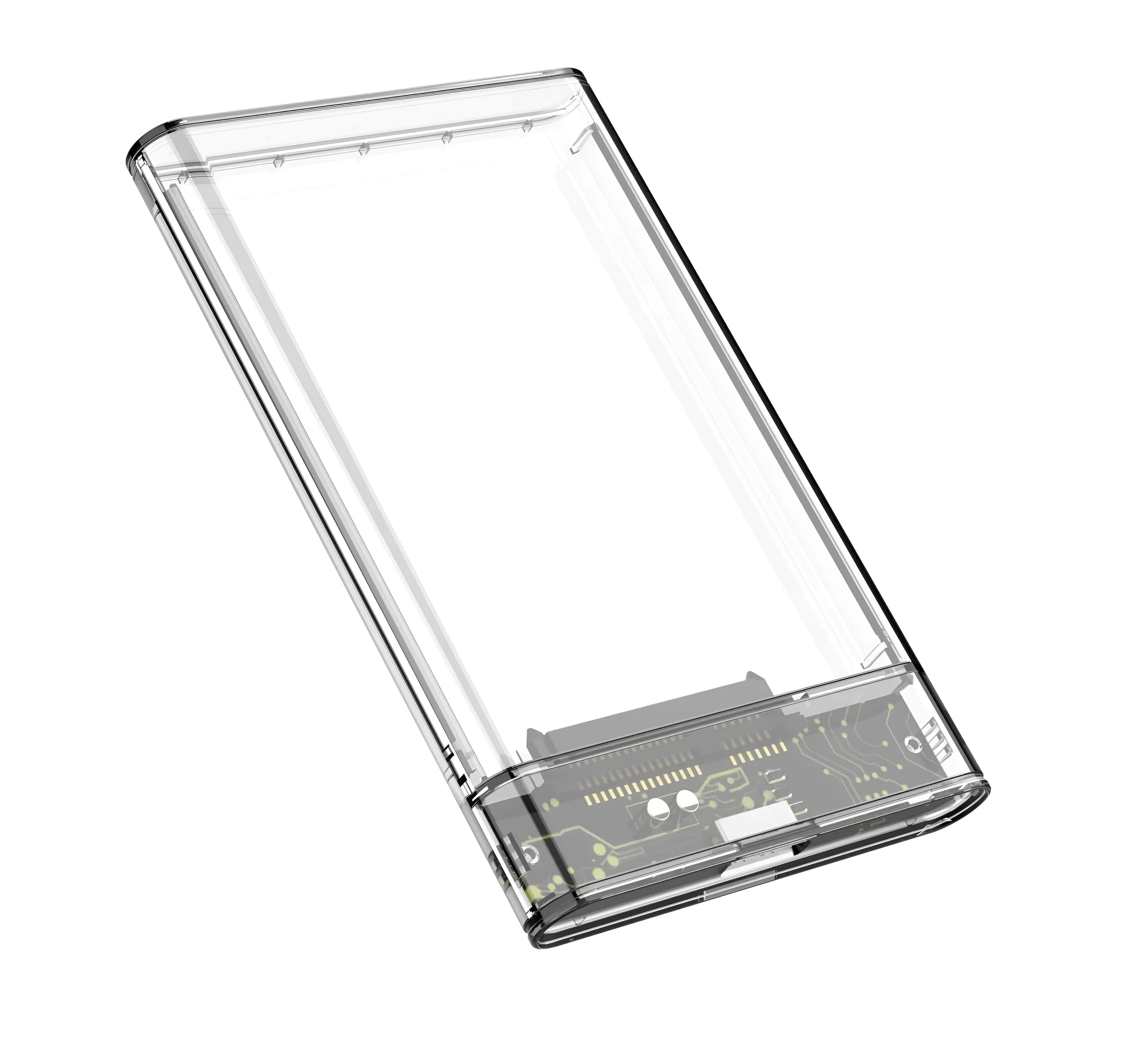 Transparent PC hard disk box for 2.5-inch SATA drive up to 4TB USB 3.1 grey