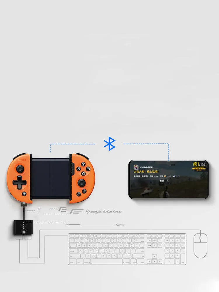 Feizhi Wee 2T kart mobile game handle controller in midnight blue colour with USB cable