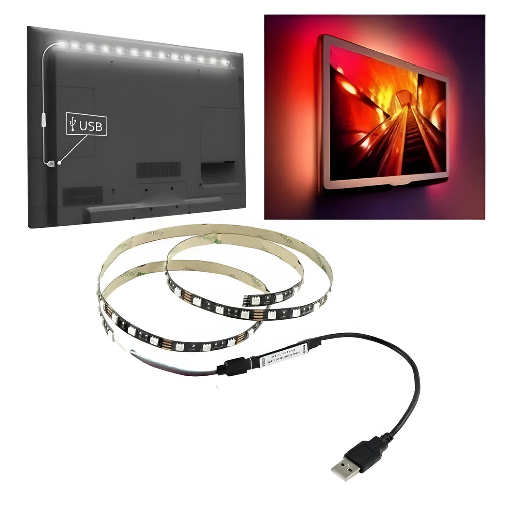 1 metre USB-powered LED light strip with SMD5050 LEDs available in multiple colours