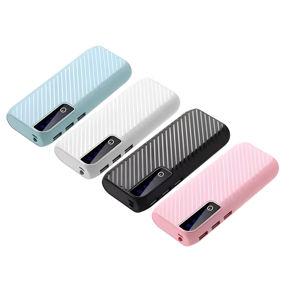 20000mAh portable mini power bank in black showing compact dimensions