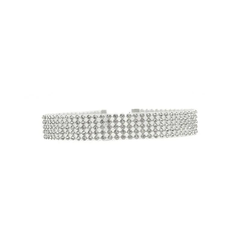 Crystal rhinestone choker necklace for women in white or multicolour, 29cm with 10cm extender