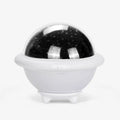 Green UFO-shaped starry sky projection light with button switch on a plastic base.