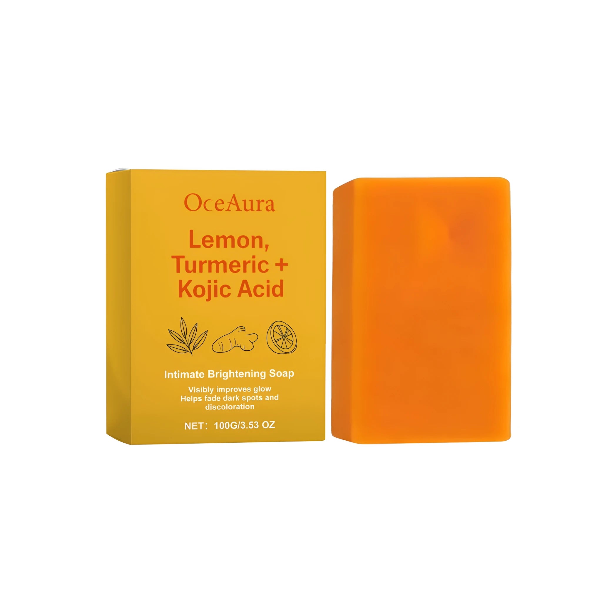 Skin brightening soap bar with kojic acid and turmeric oil, 100g