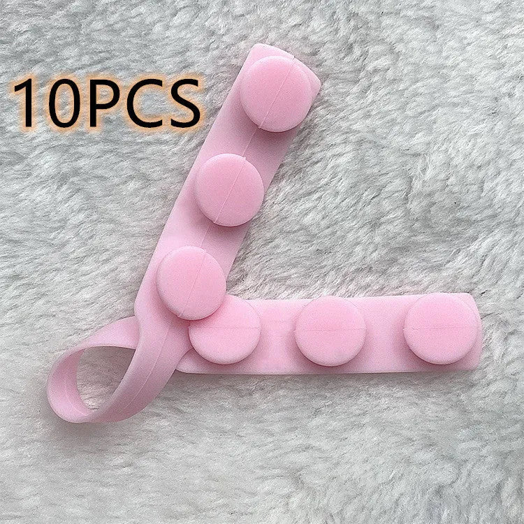 Silicone elastic cord extension strap 1.5cm width in grey, red, black, and blue on white background