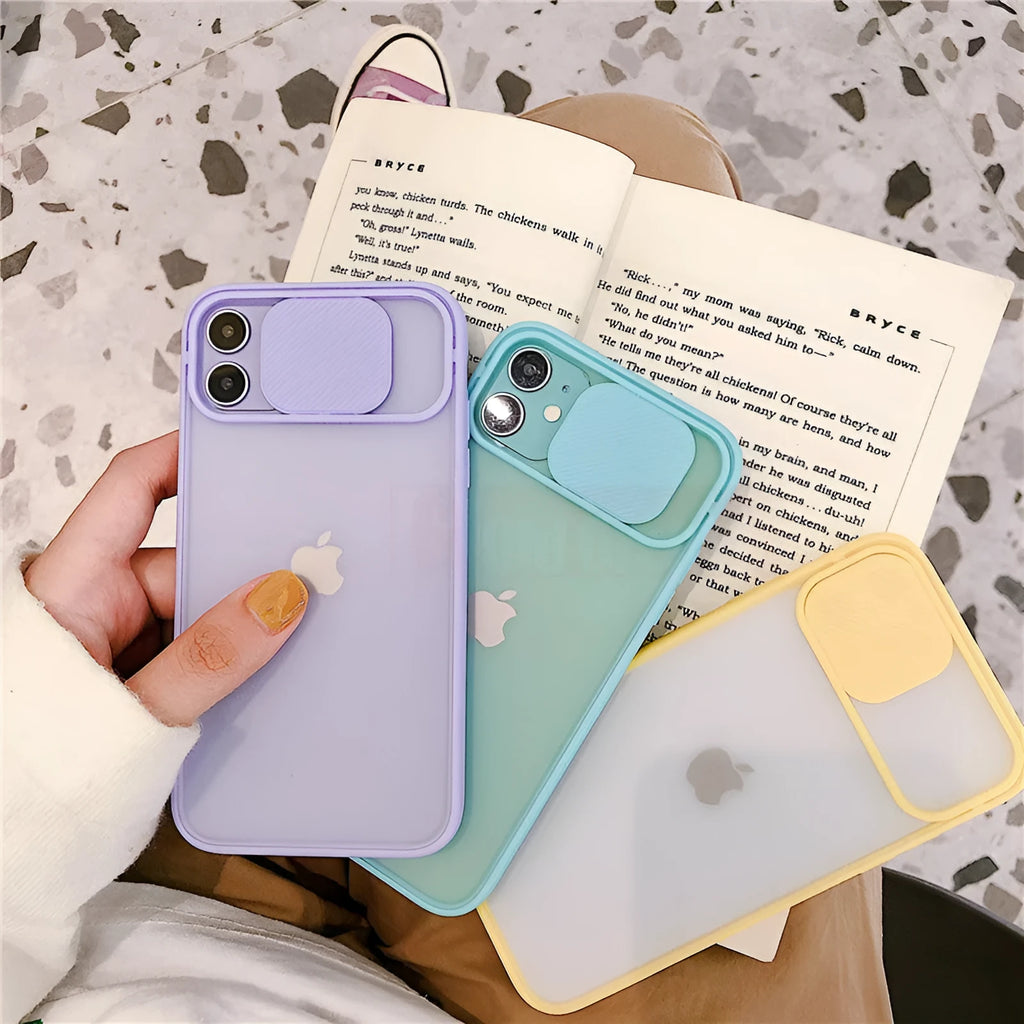 Frosted frame silicone iPhone case in pure colour options showing model-specific fit