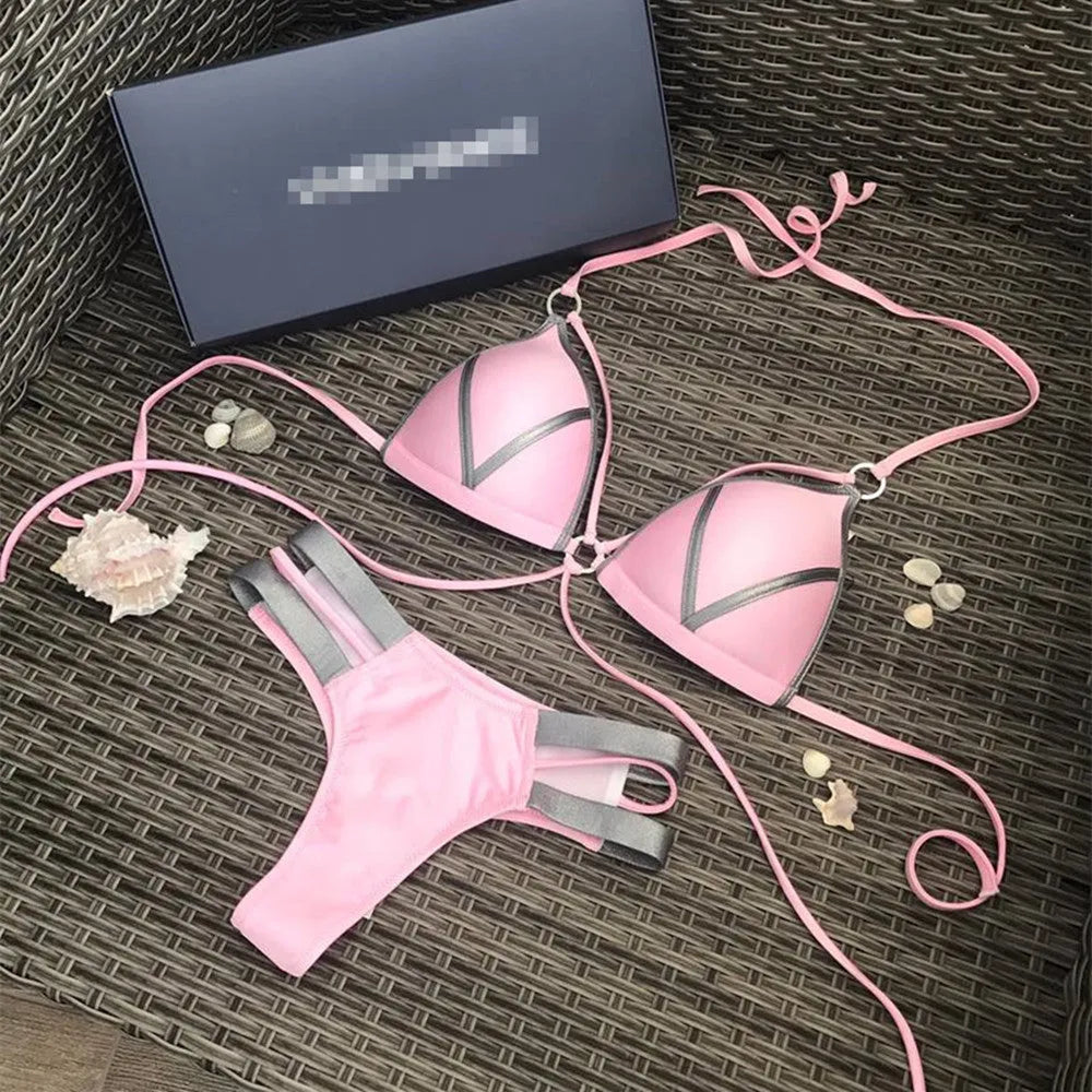 Bronzing bikini swimwear for women in multiple colours with cotton lining