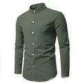 Men's solid colour stand-up collar polyester cardigan in slim fit, front view, available in multiple colours