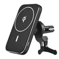 Black M6 magnetic wireless car charger with USB cable for vehicle installation