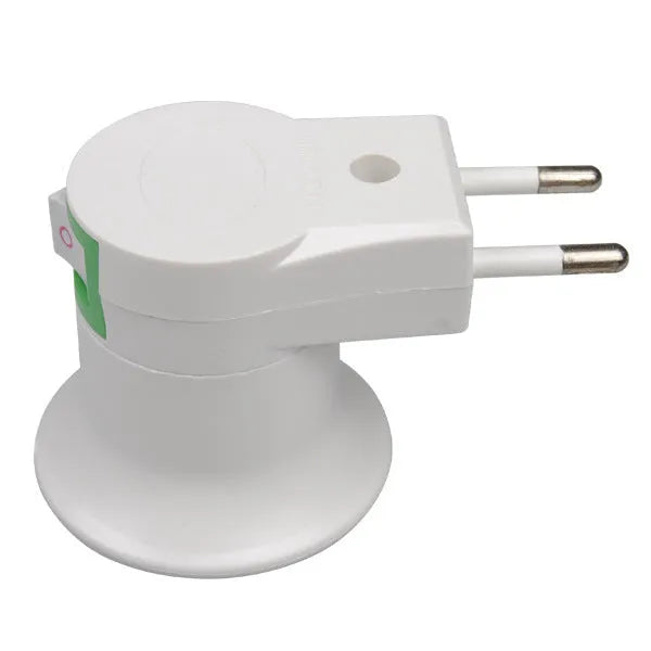 White bakelite E27 wall light socket with a built-in toggle switch on the front.