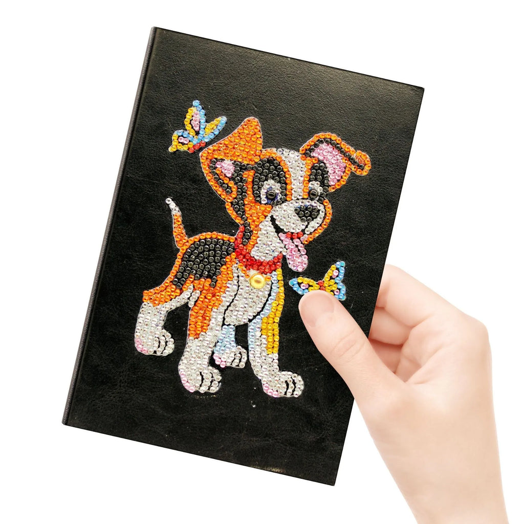 A5 black diamond painting notebook with hardcover, 50 pages, and dimensions 142x207x8mm