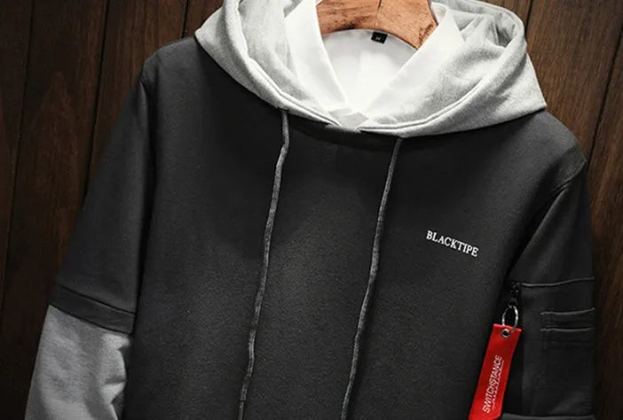 Cotton sweatshirt in black with crew neck and long sleeves, available in sizes M to 5XL