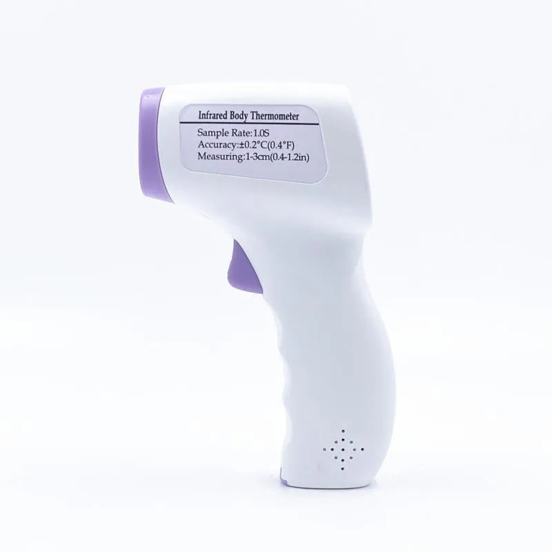White digital thermometer with LCD display for non-contact temperature measurement