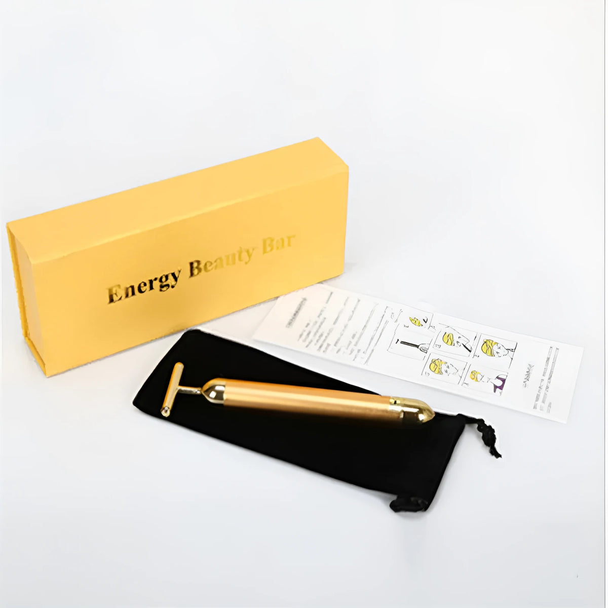 24K gold vibration pulse beauty bar facial roller massager for firming and skin tightening