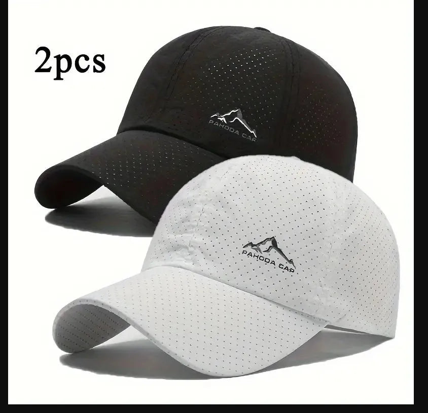 Adjustable polyester baseball cap with dome crown on a white background.