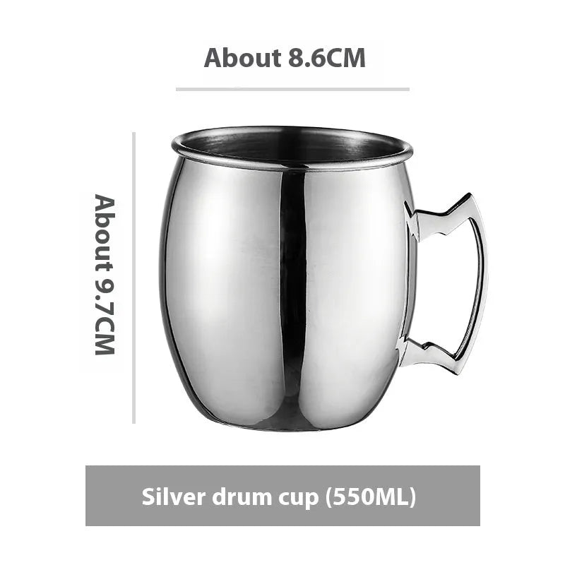 Stainless steel Moscow Mule copper mug with glass insulation lining in multiple colour options