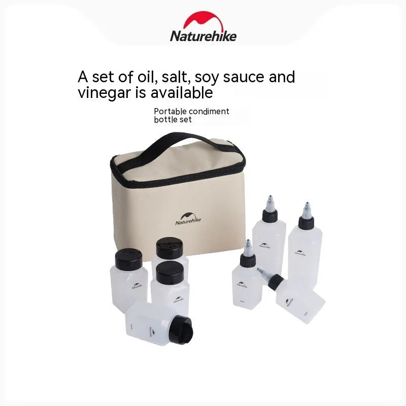 Naturehike six-piece portable seasoning bottle set with PP plastic construction