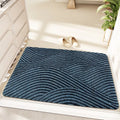 Alien-shaped silk ring entrance mat with cartoon anime pattern in blue colour