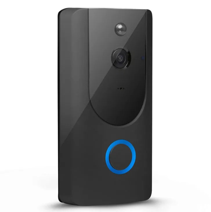 Smart WiFi video doorbell camera with chime, 720P, 166° wide-angle lens, grey or silver