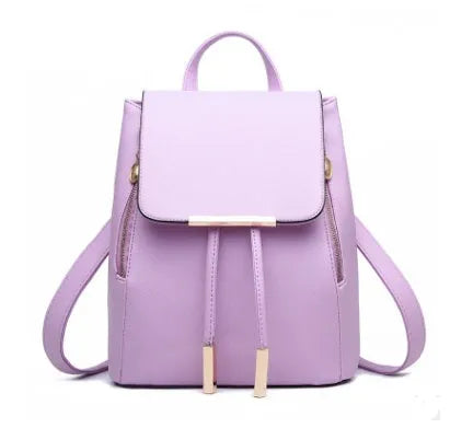 Women's large PU leather backpack in square vertical shape with tassel and magnetic buckle, shown in wine red.