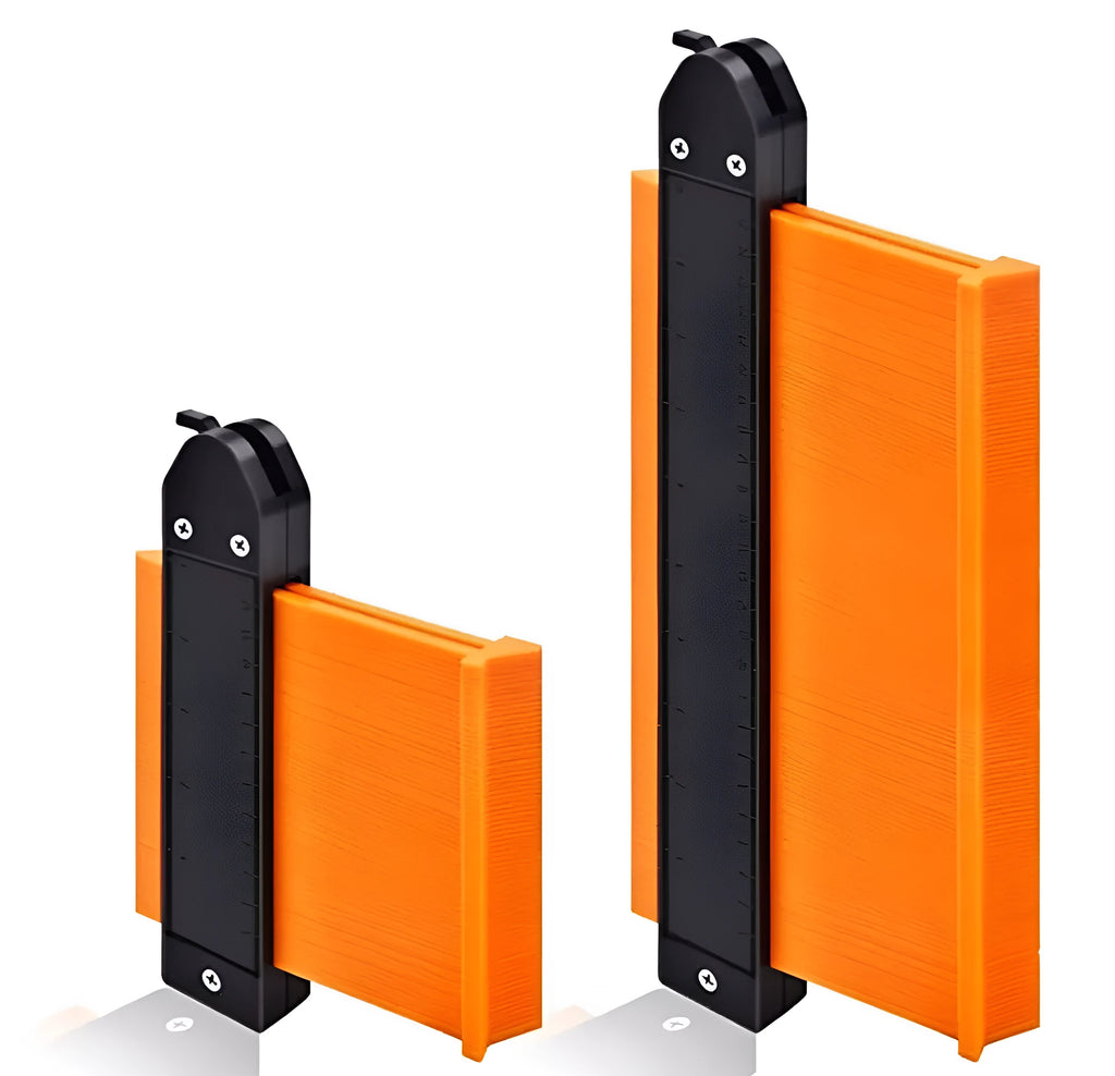 Plastic ABS contour gauge profile ruler measuring an irregular shape