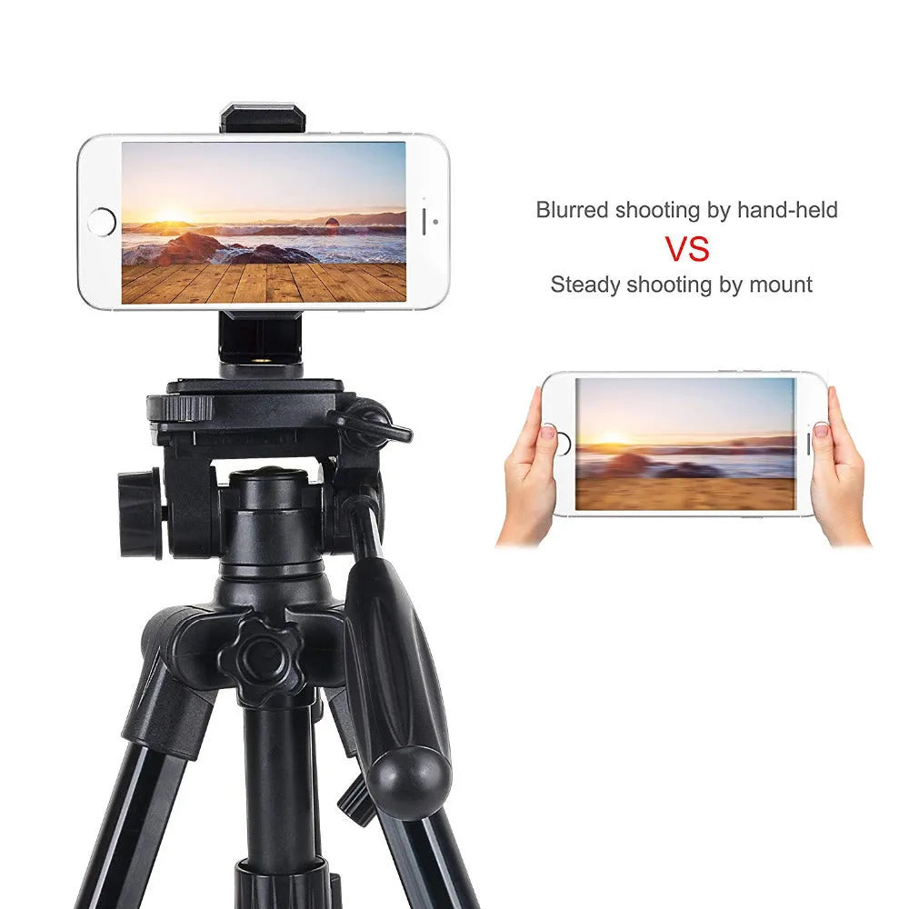 Black plastic rotating phone holder with clamp mechanism showing compact dimensions