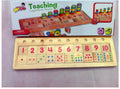 Montessori teaching log board made of rubber wood with a plastic ring, packed size 43 x 14 x 4.5 cm