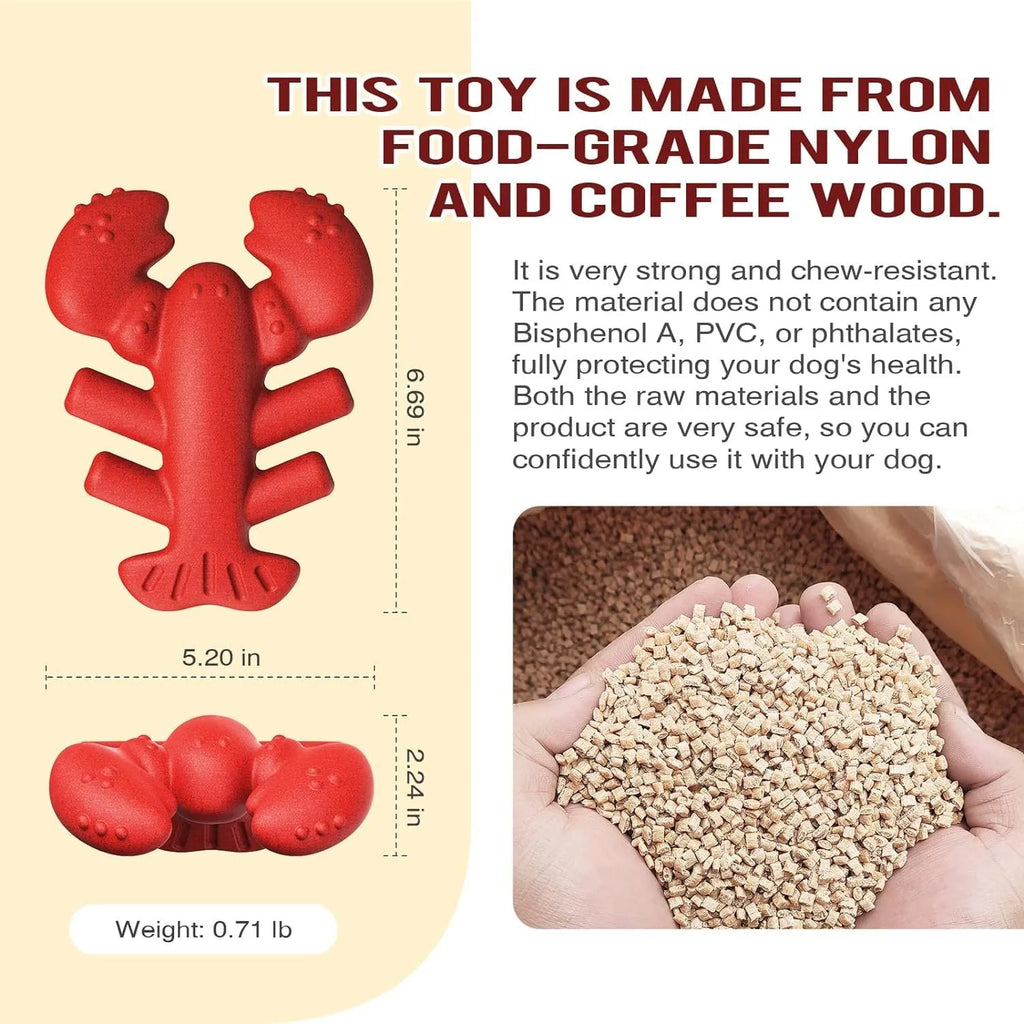 Red dog chew toy for aggressive chewers measuring 170mm long for large breed dogs