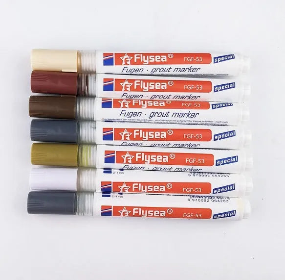 Tile gap grout coating marker pen with water-based ink for ceramic floor repair in six colours