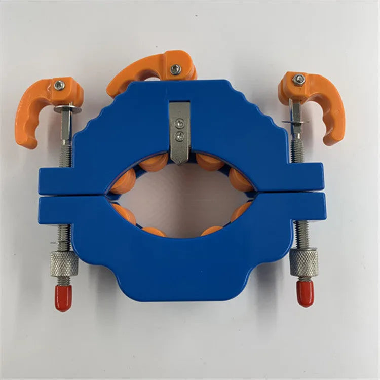 Yellow bottle cutting tool with adjustable mechanism for DIY glass projects.