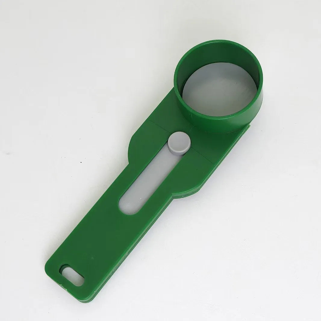 Plastic kitchen built-in funnel tool sliding spoon in narrow green colour minimalist design